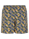 Blue Polyester Swim Shorts