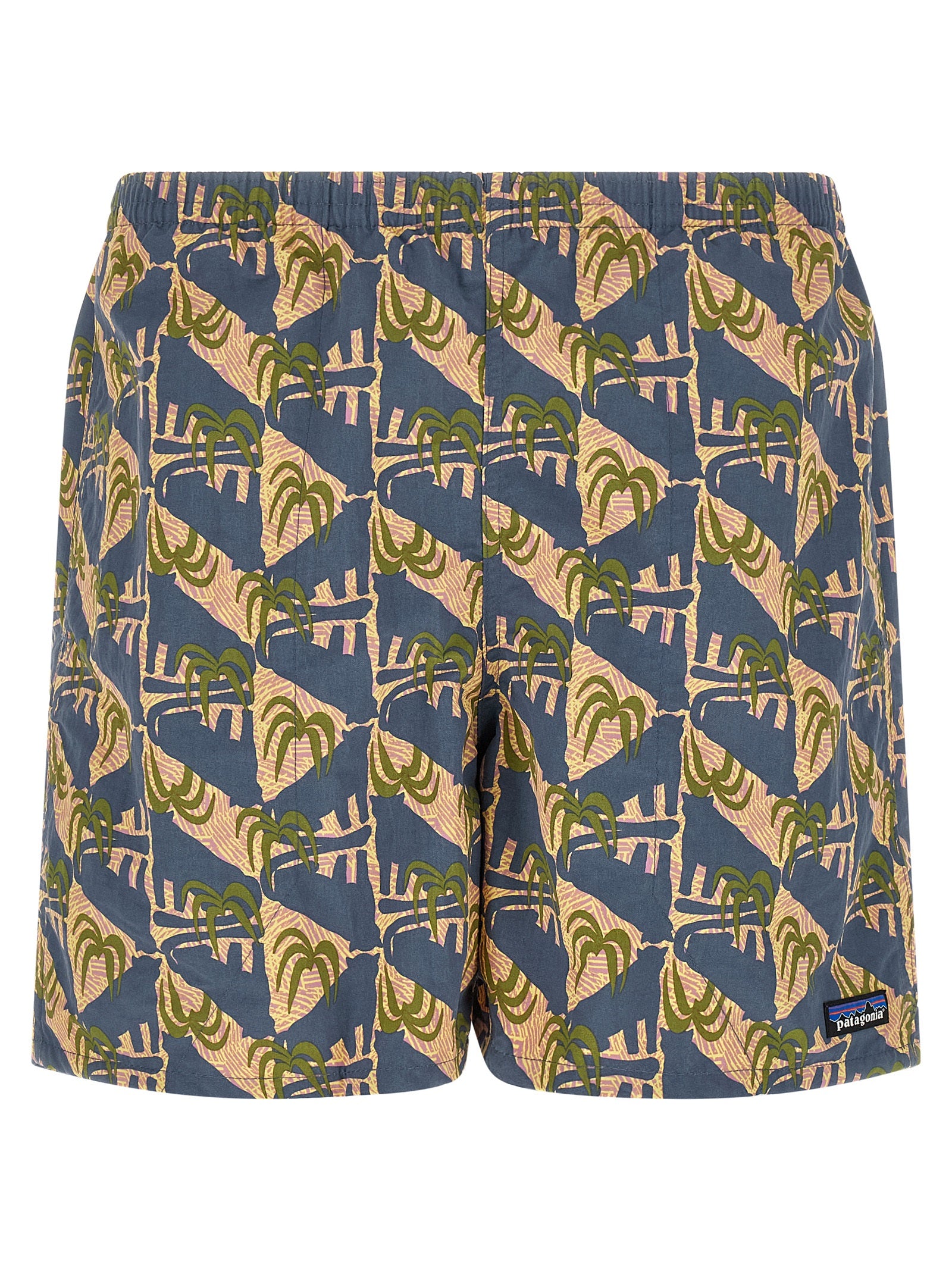 Blue Polyester Swim Shorts