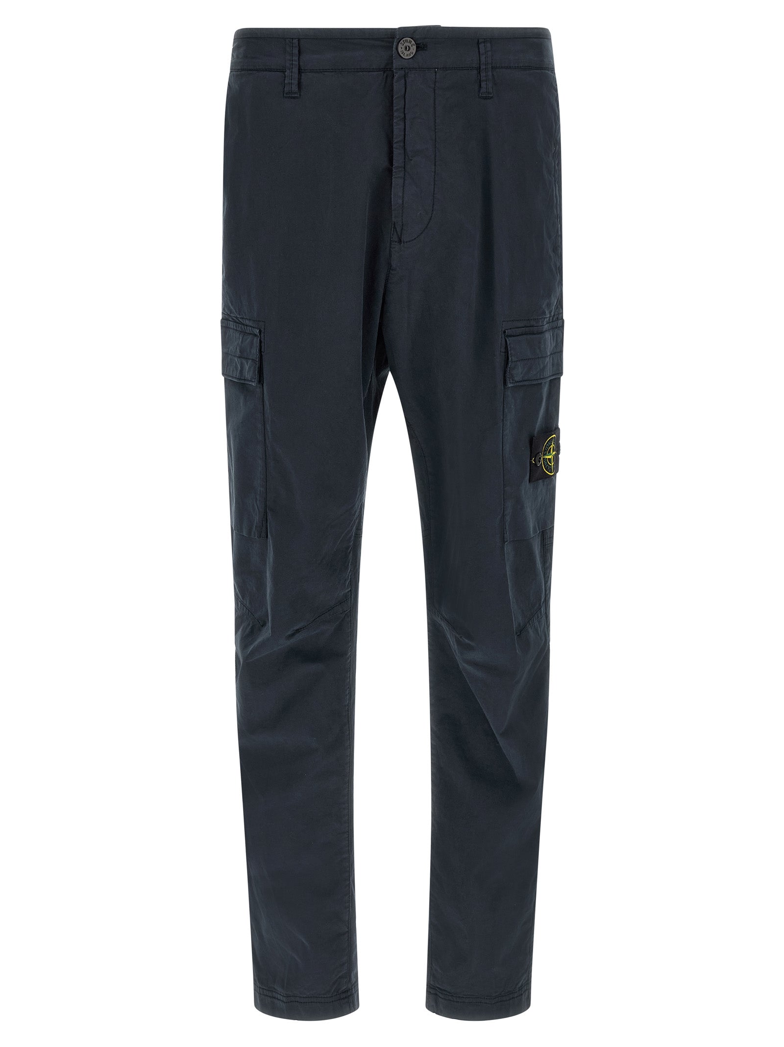 Blue Cotton Cargo Pants