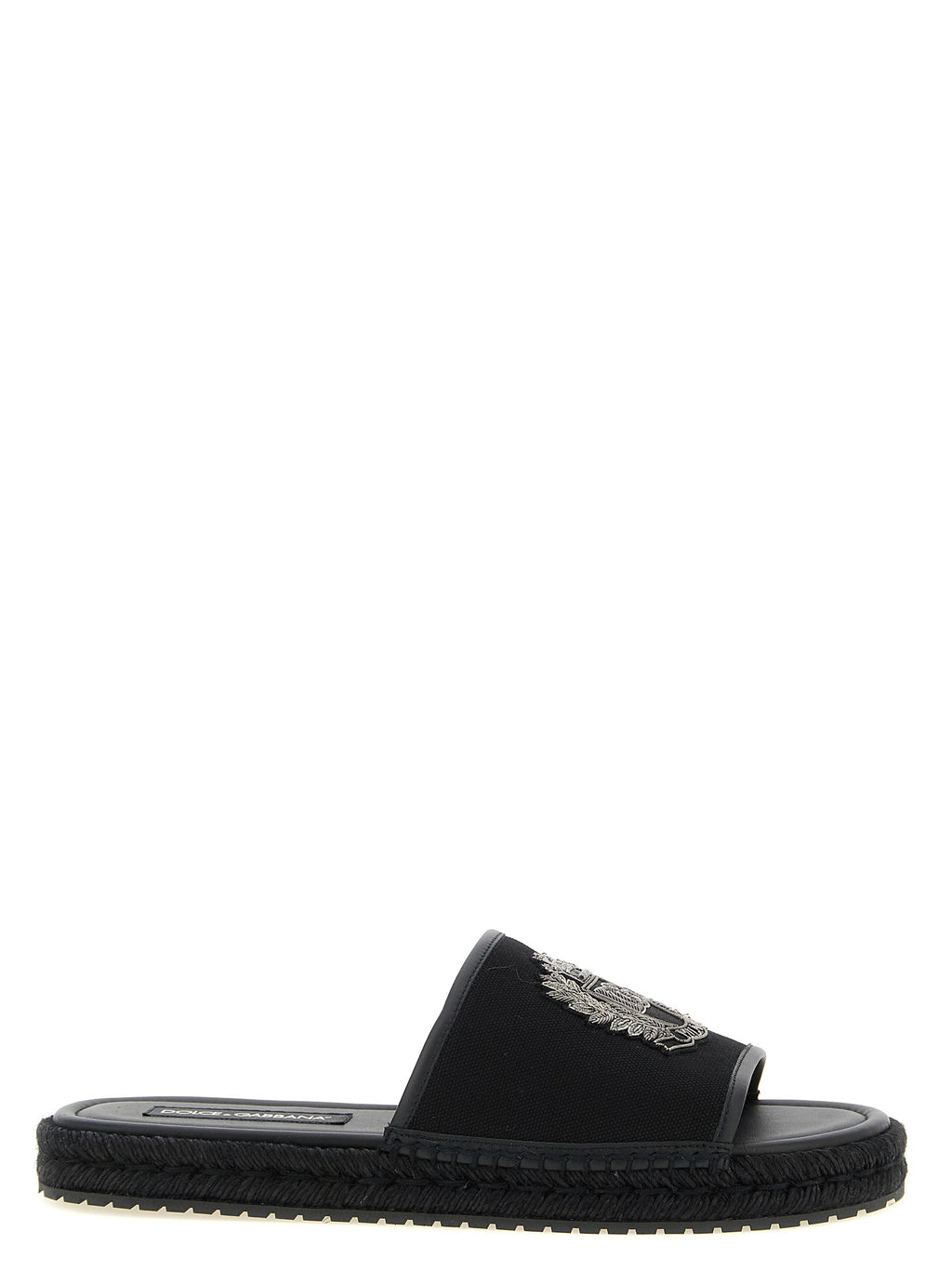 Black Cotton Slides