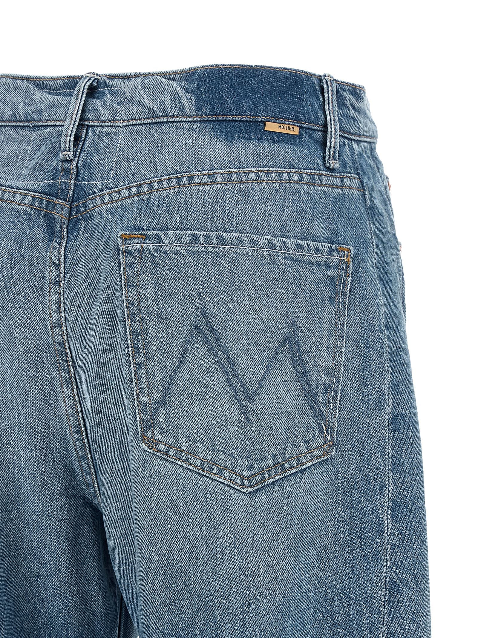 Blue Cotton Cropped Jeans