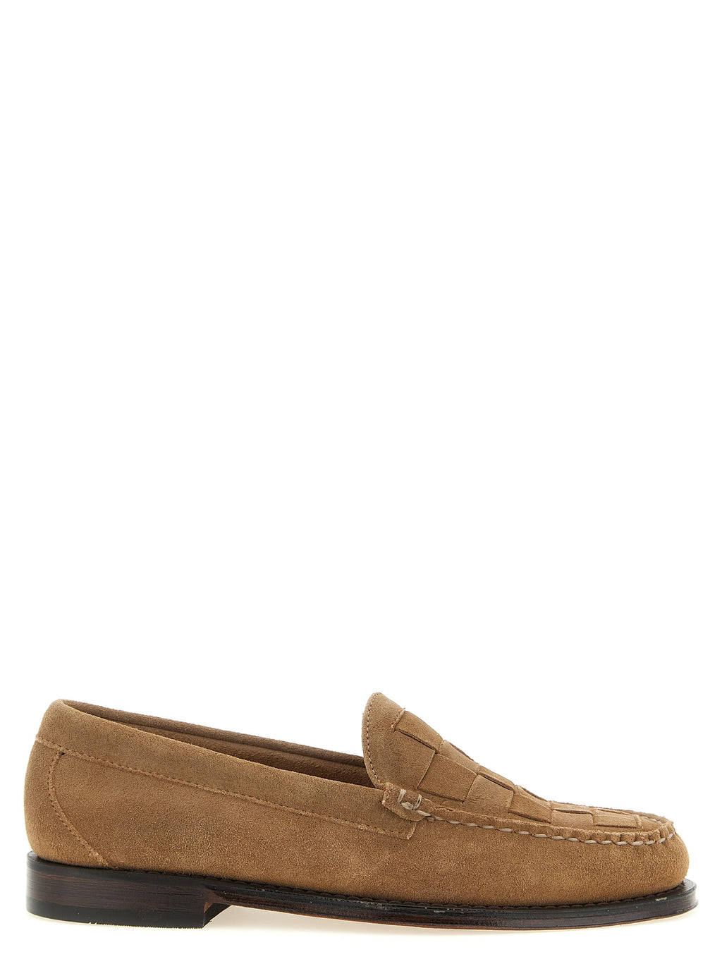 Beige Cowhide Slip-On Loafers