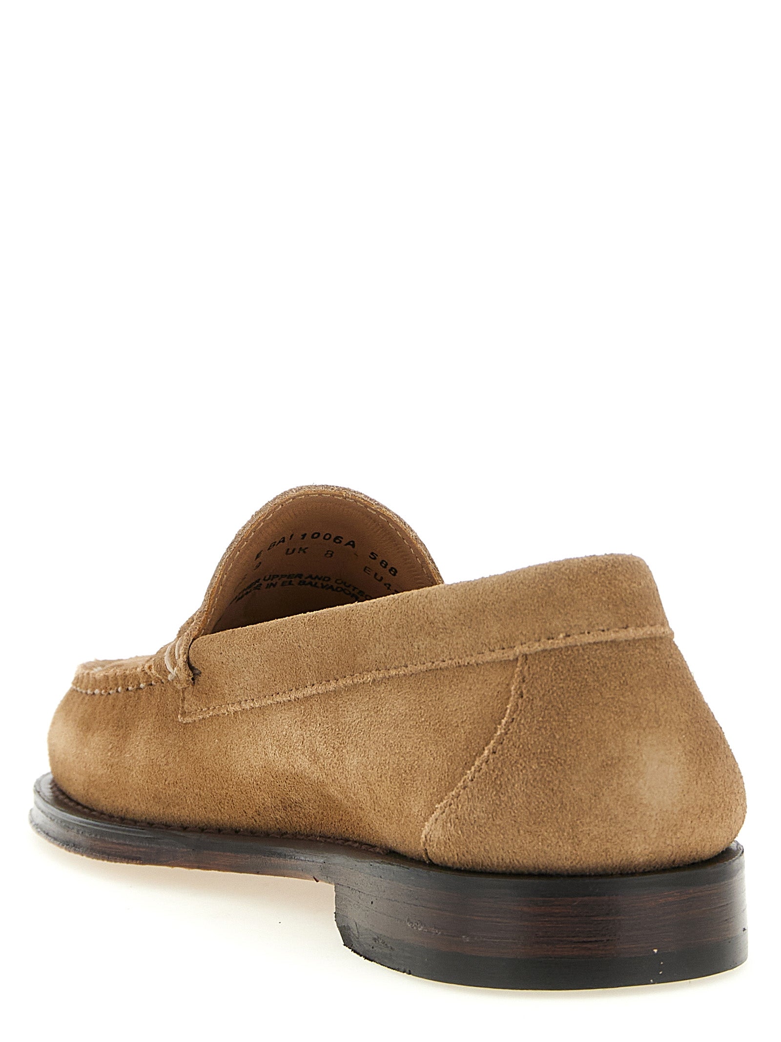 Beige Cowhide Slip-On Loafers