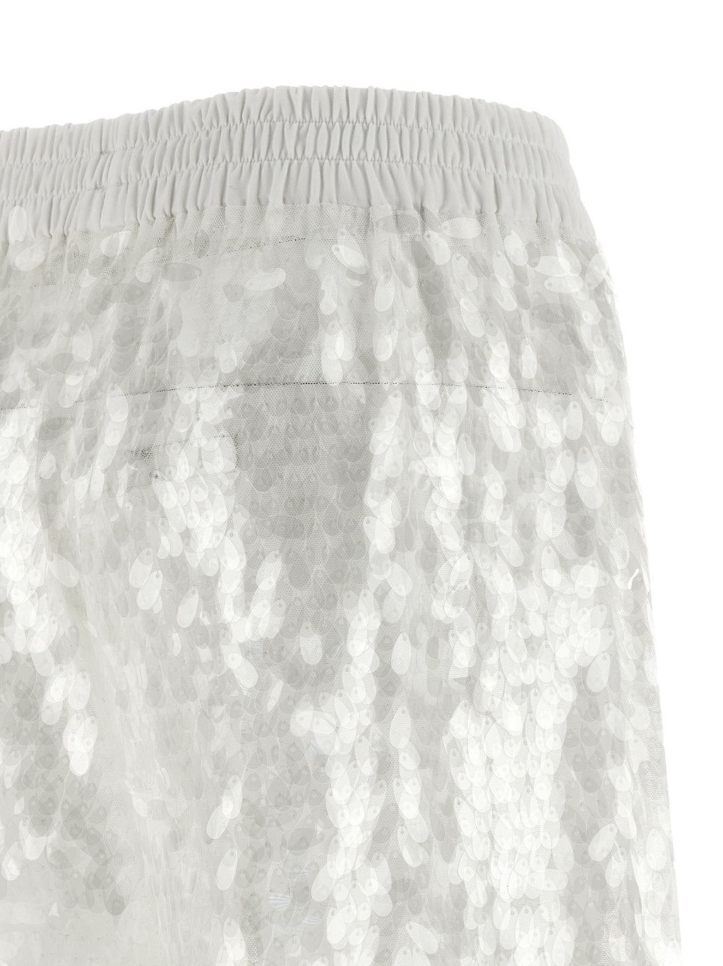 White Nylon Casual Pants