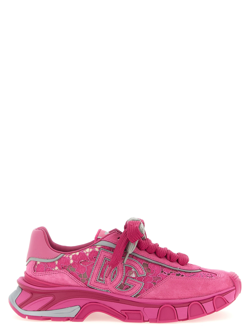 Fuchsia Polyamide Athletic Sneakers