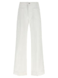 White Cotton Flared Jeans