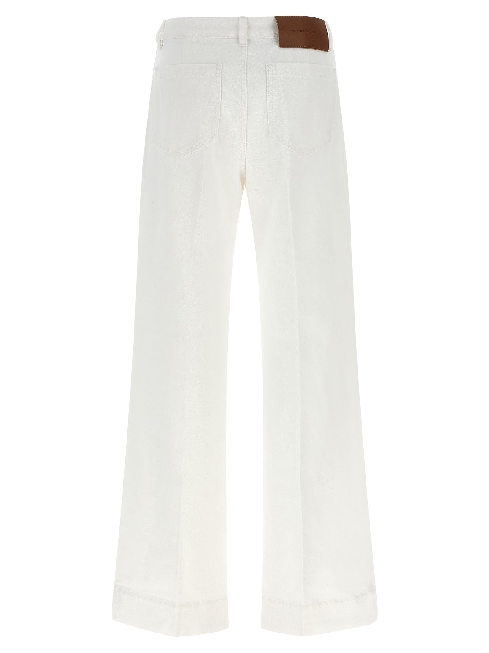 White Cotton Flared Jeans
