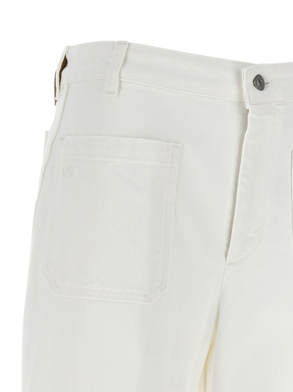 White Cotton Flared Jeans