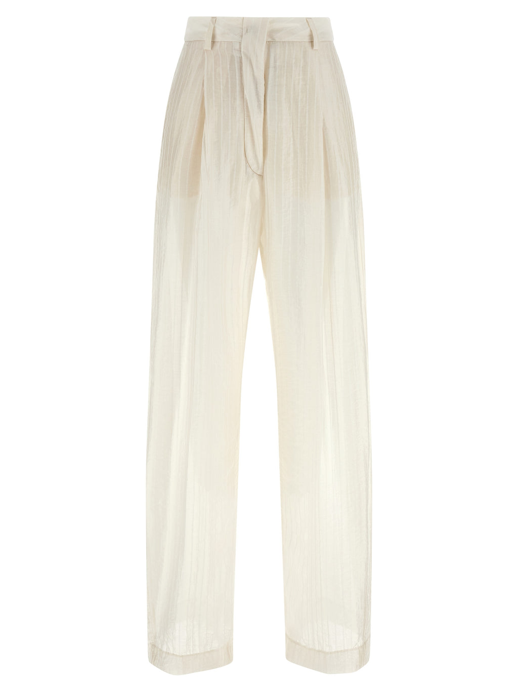 Beige Elastane Pants