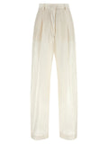Beige Elastane Pants