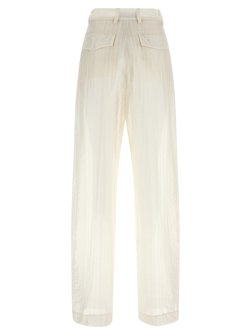 Beige Elastane Pants