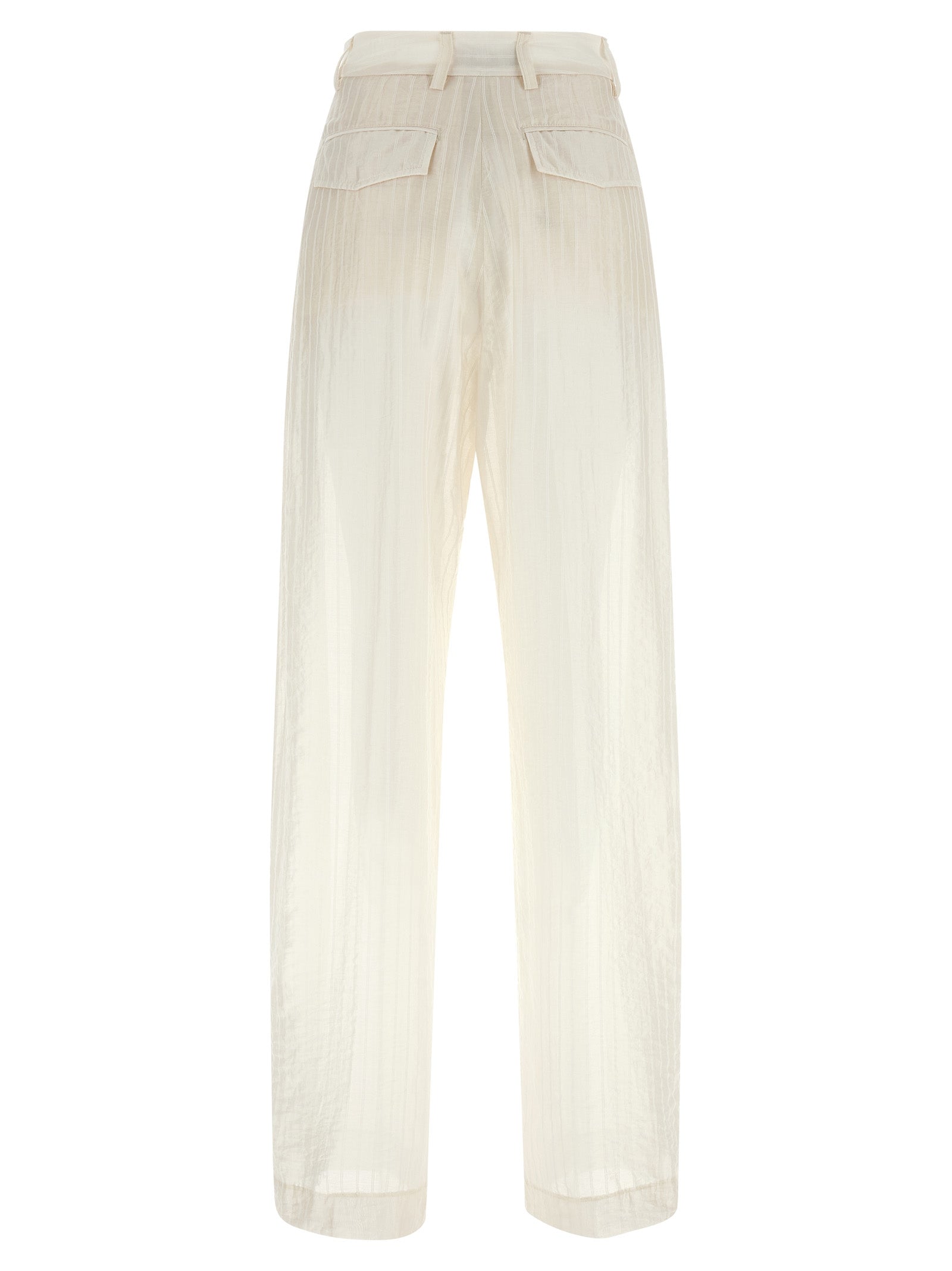 Beige Elastane Pants