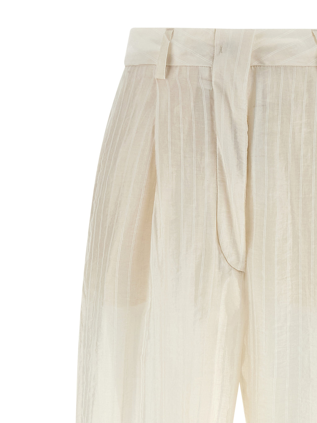Beige Elastane Pants