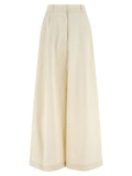 Beige Cotton Mini Skirt