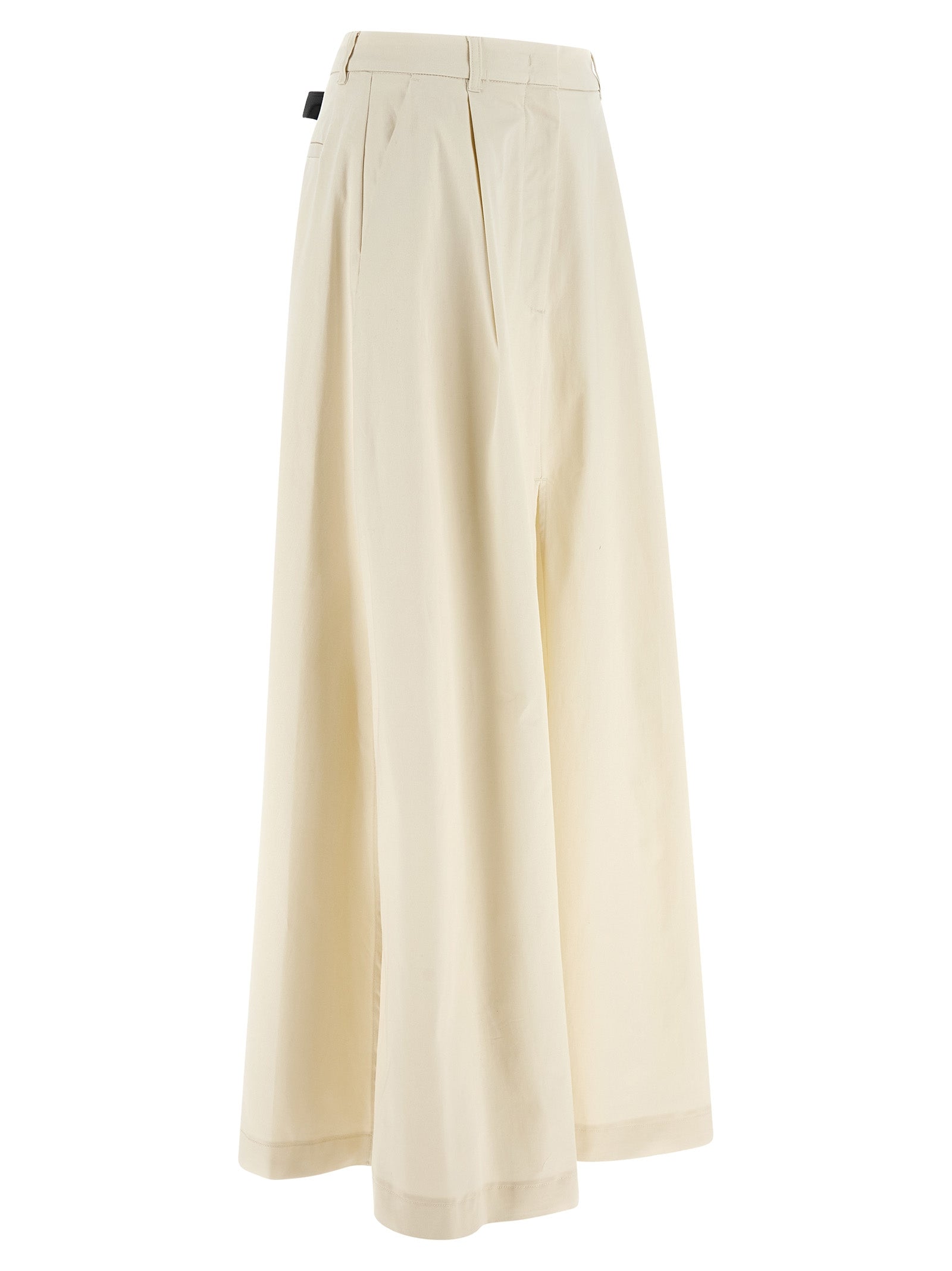 Beige Cotton Mini Skirt