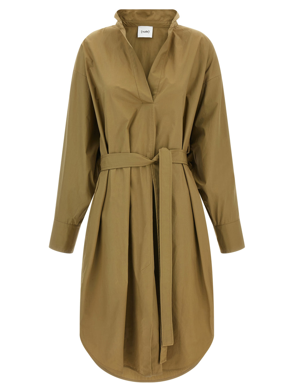 Brown Cotton Midi Dress