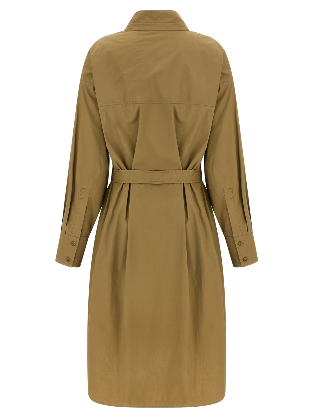 Brown Cotton Midi Dress