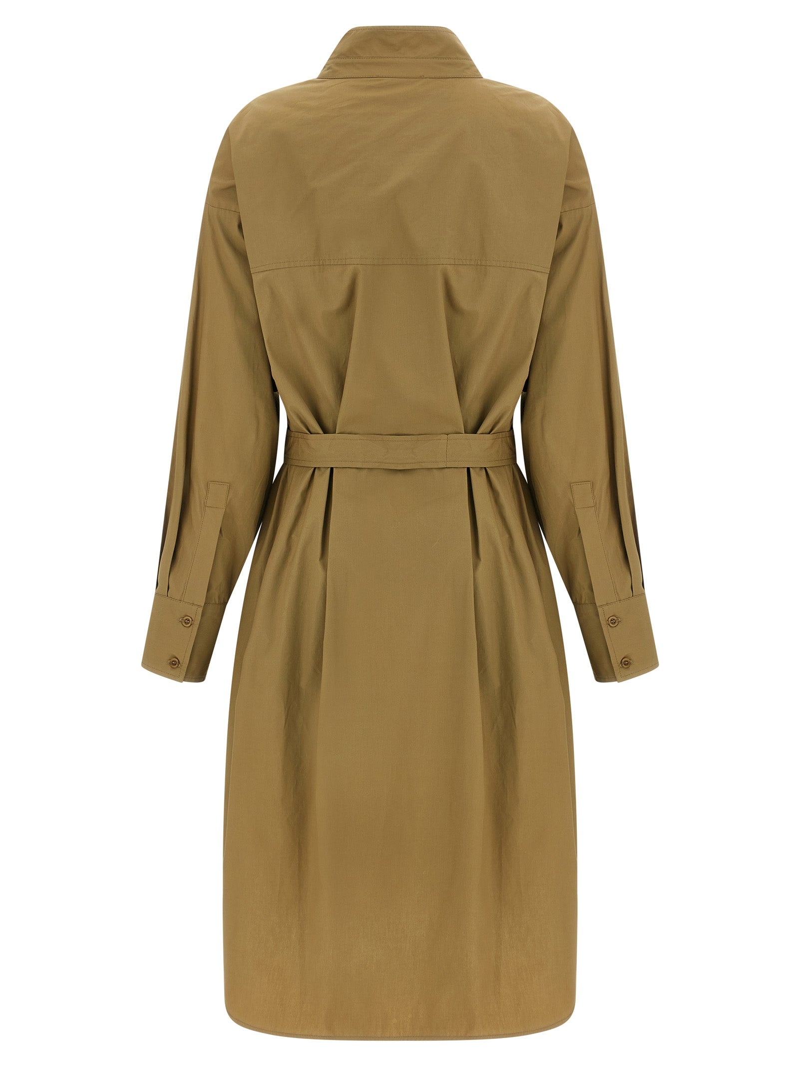 Brown Cotton Midi Dress