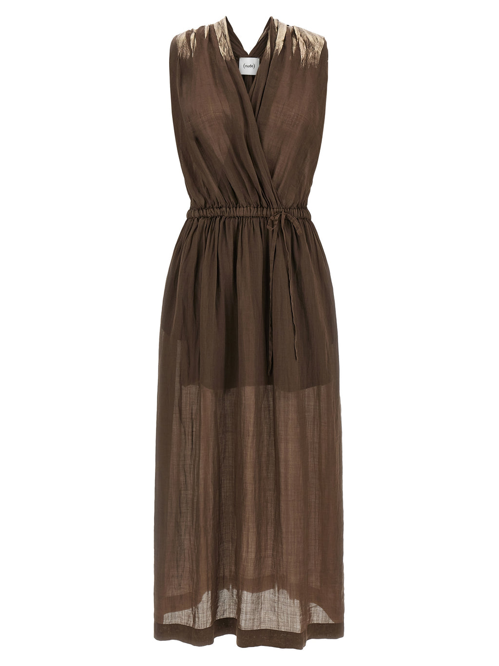 Brown Tencel Long Dress