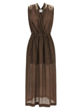 Brown Tencel Long Dress