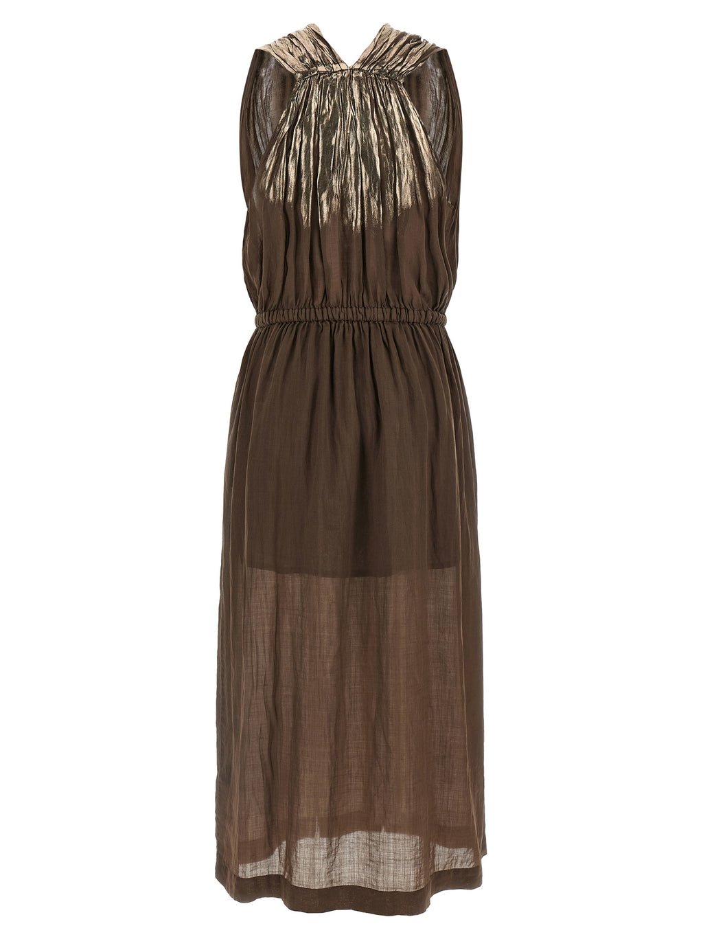 Brown Tencel Long Dress