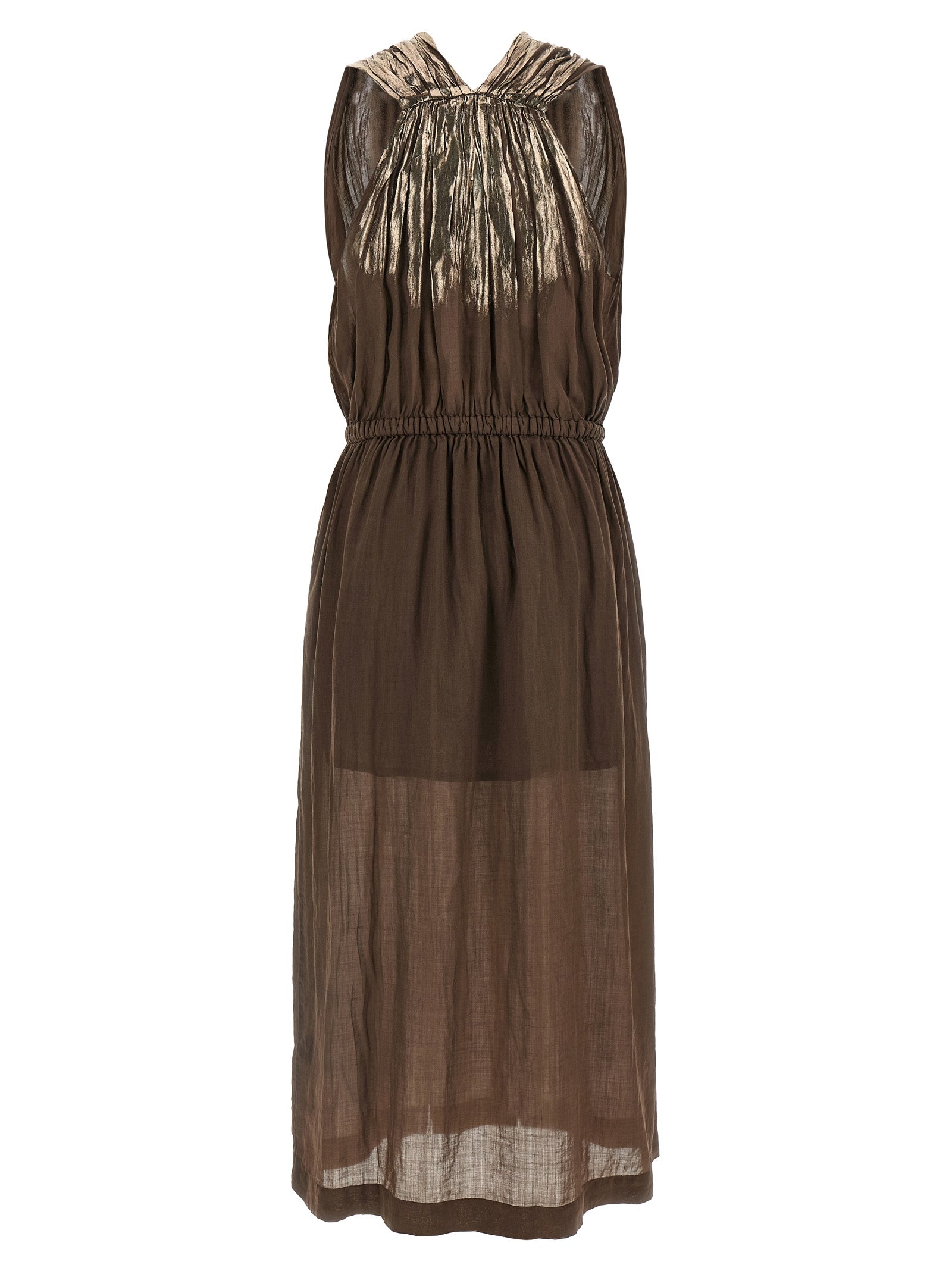 Brown Tencel Long Dress