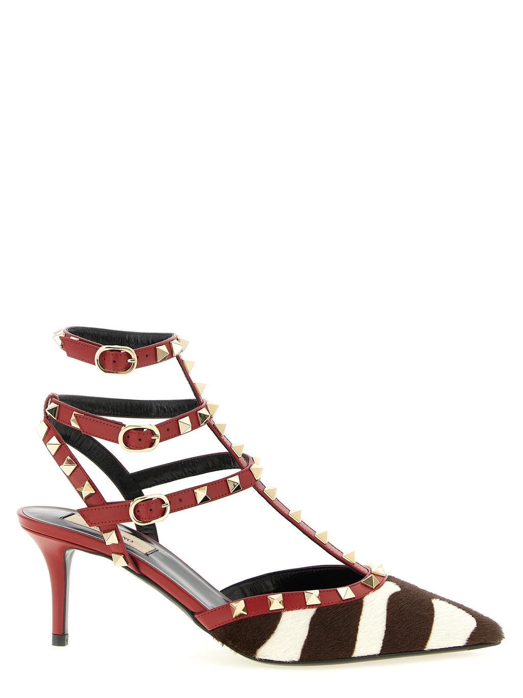 Multicolor Calfskin Mid Heel Pumps