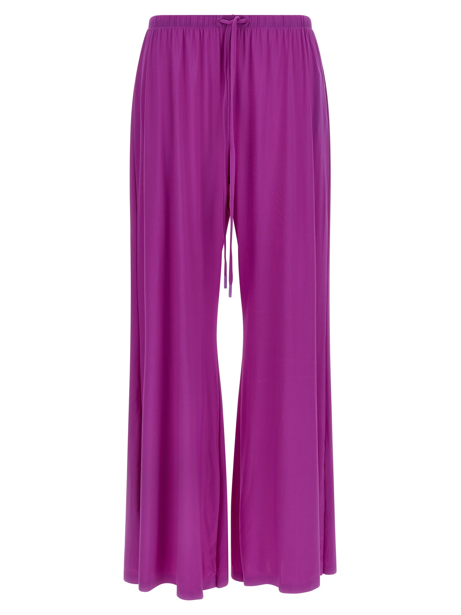 Purple Polyamide Casual Pants