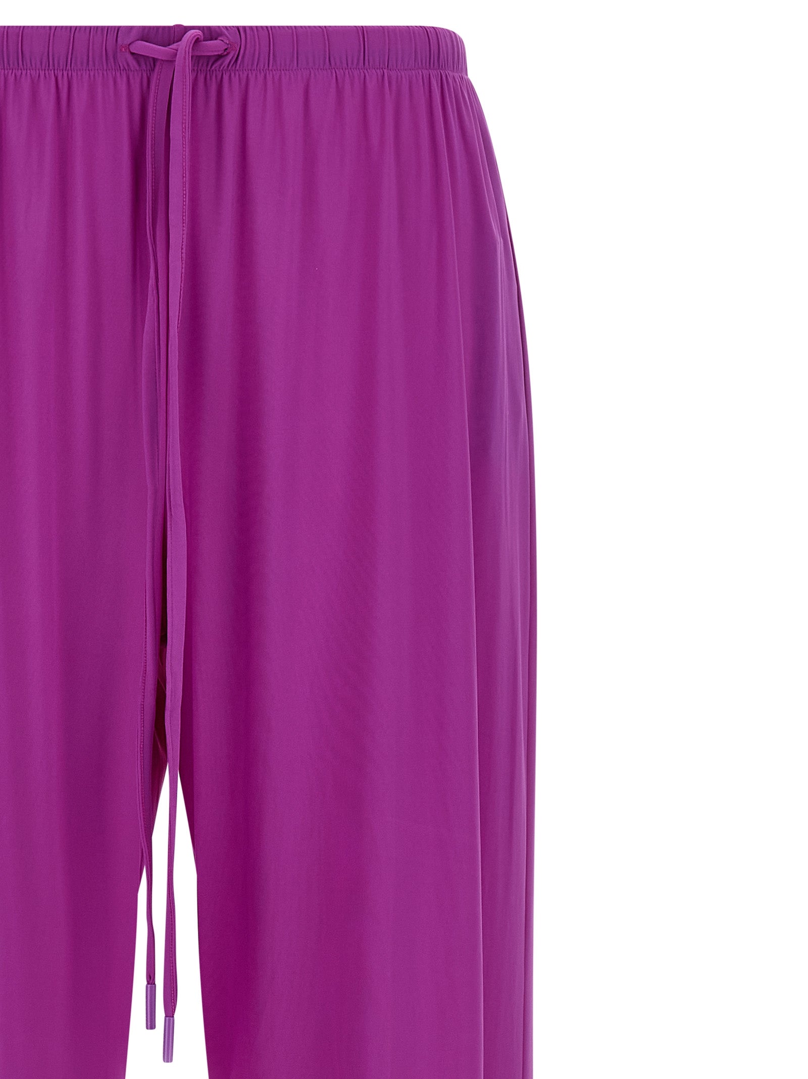 Purple Polyamide Casual Pants