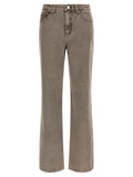 Brown Cotton Straight-Leg Jeans
