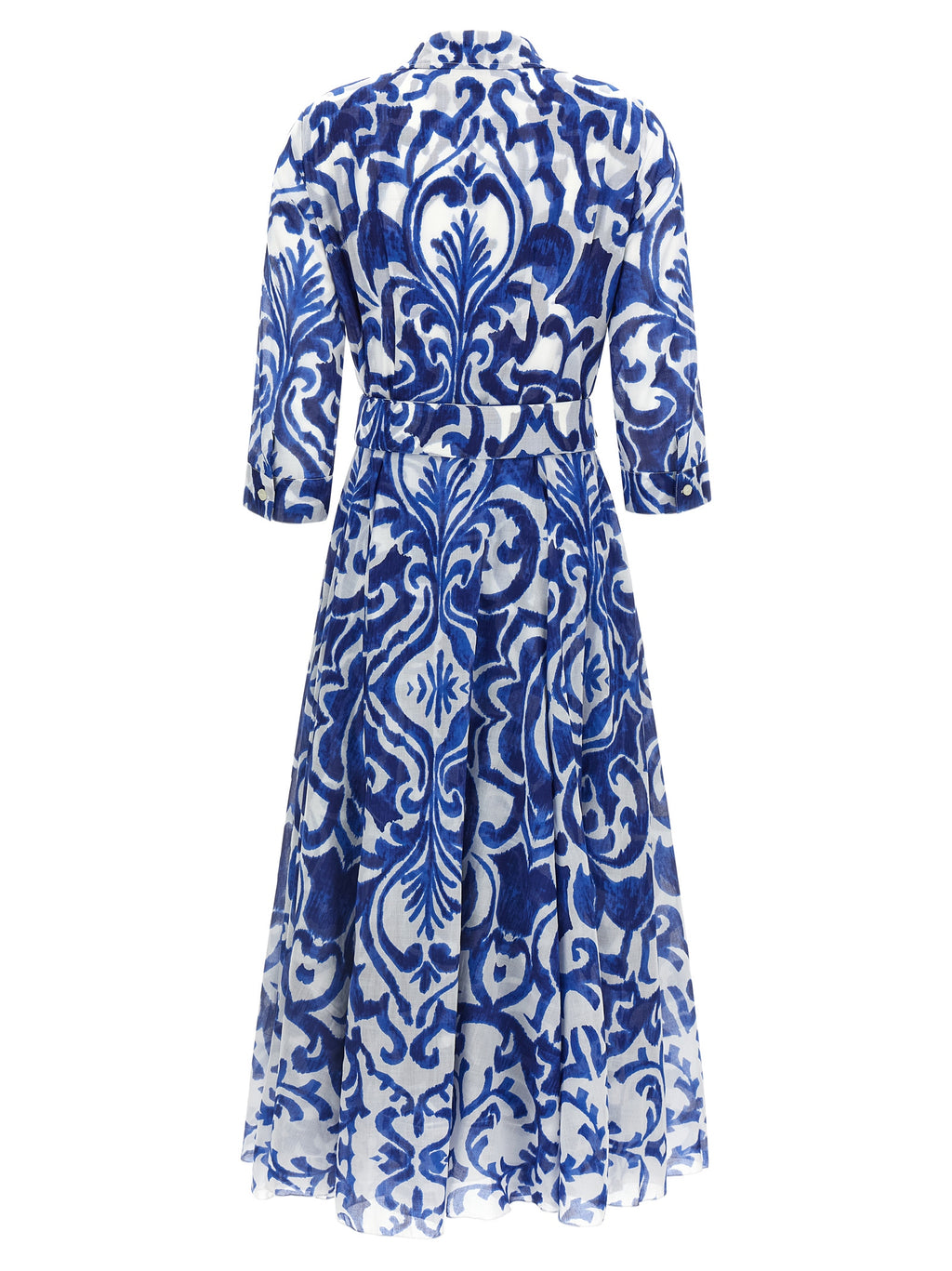 Blue Cotton Midi Dress