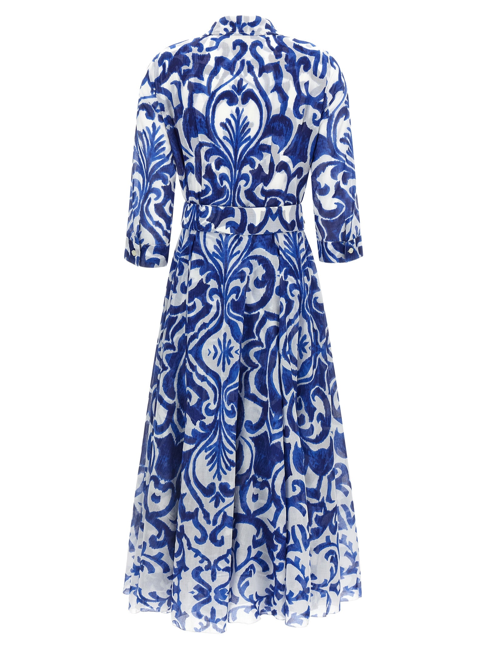 Blue Cotton Midi Dress