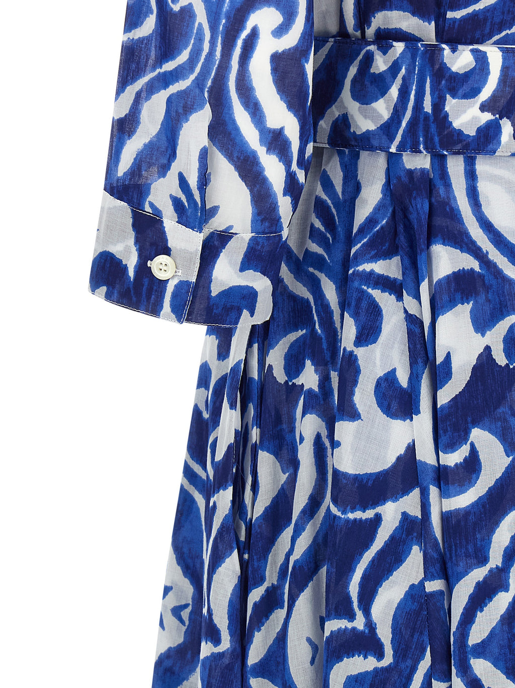Blue Cotton Midi Dress