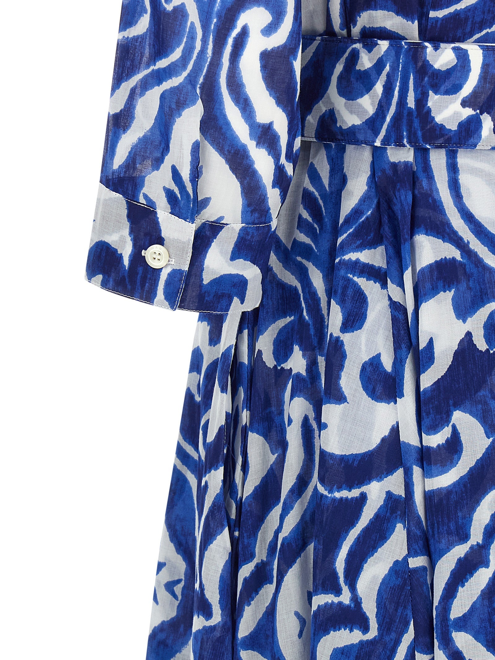 Blue Cotton Midi Dress