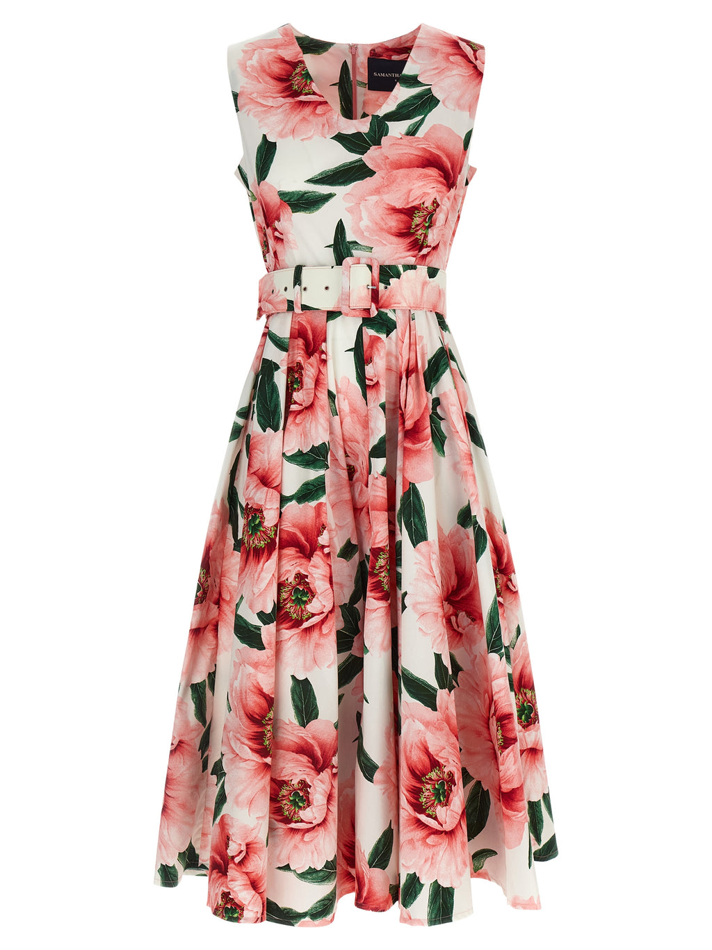 Multicolor Cotton Midi Dress