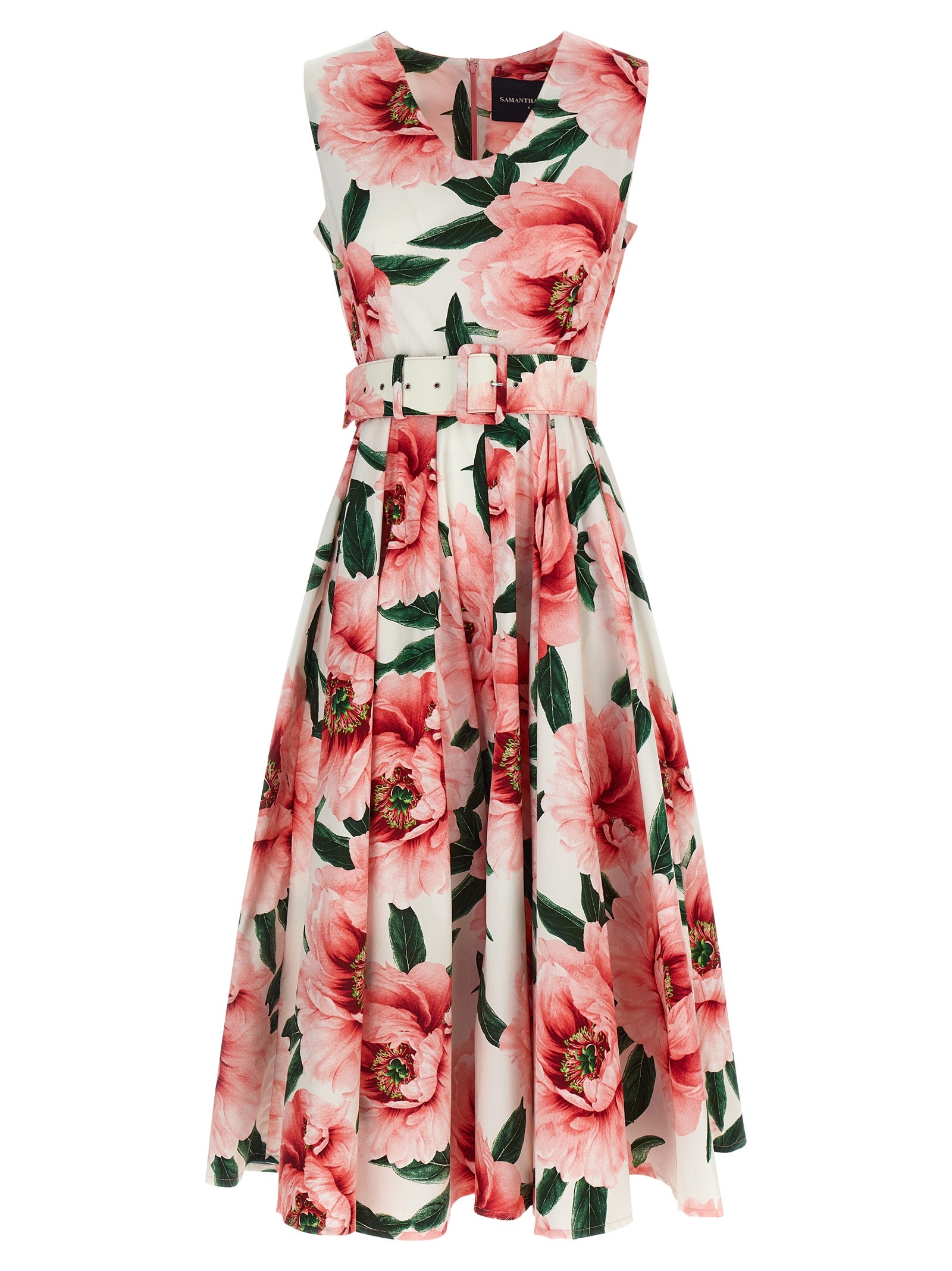 Multicolor Cotton Midi Dress