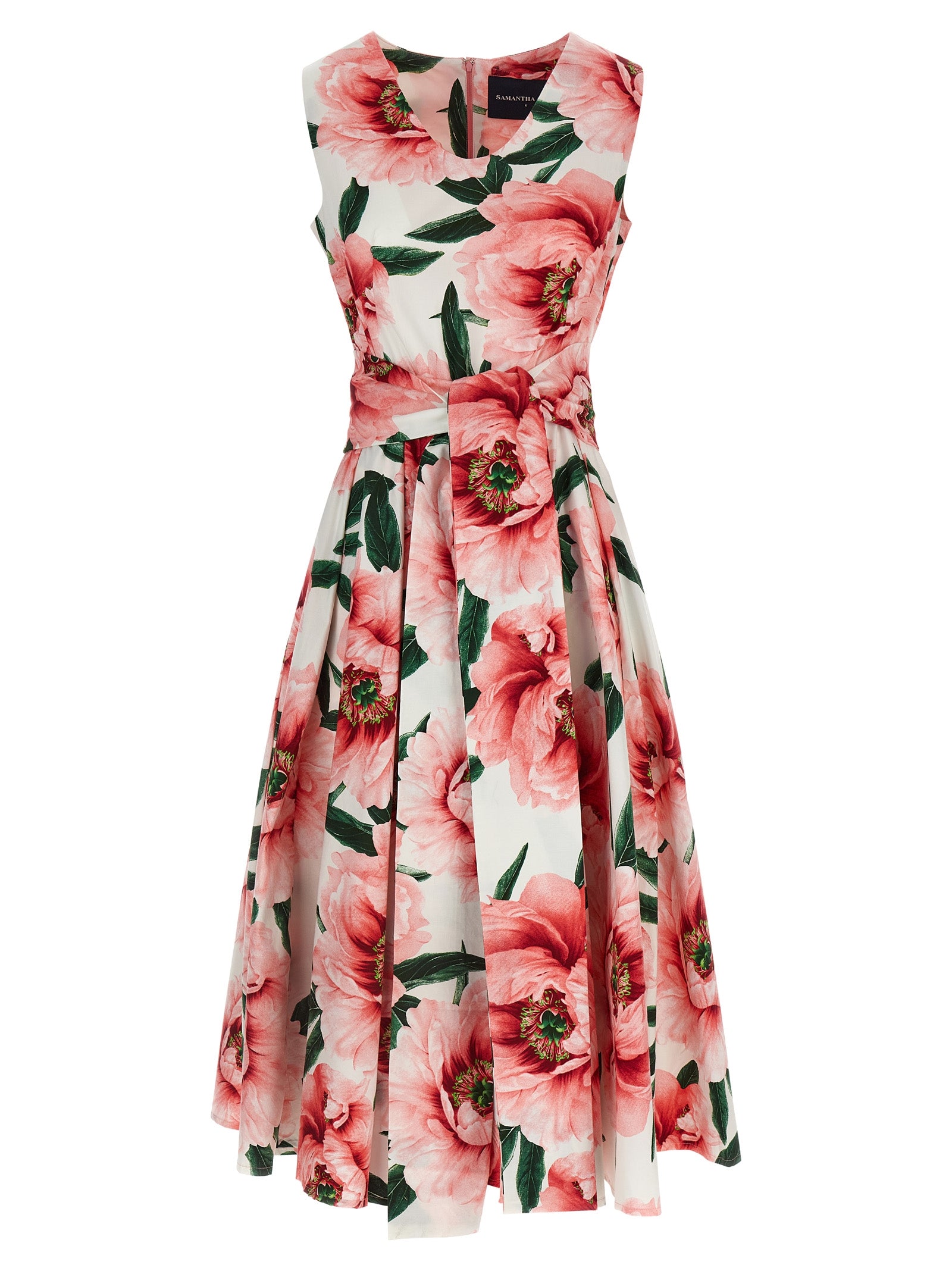 Multicolor Cotton Midi Dress