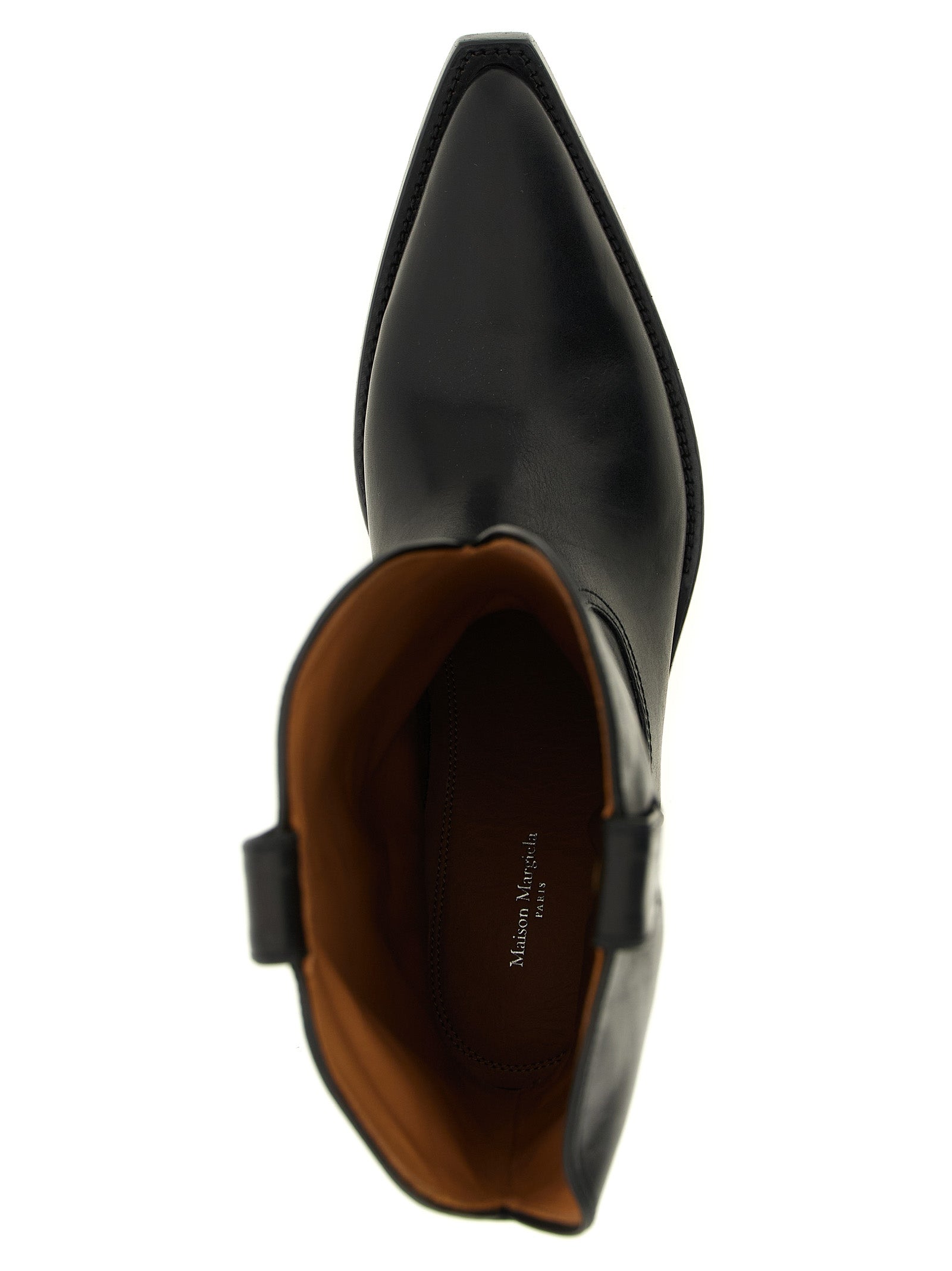Black Bovine Leather Over The Knee
