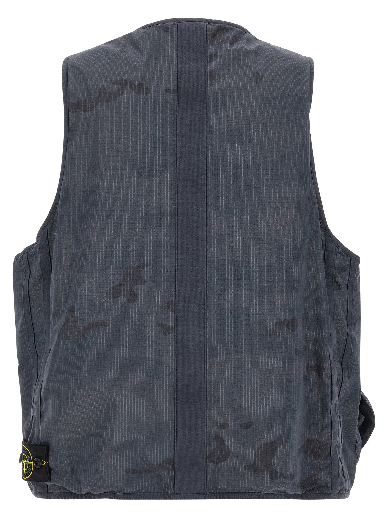 Blue Cotton Sleeveless Jacket