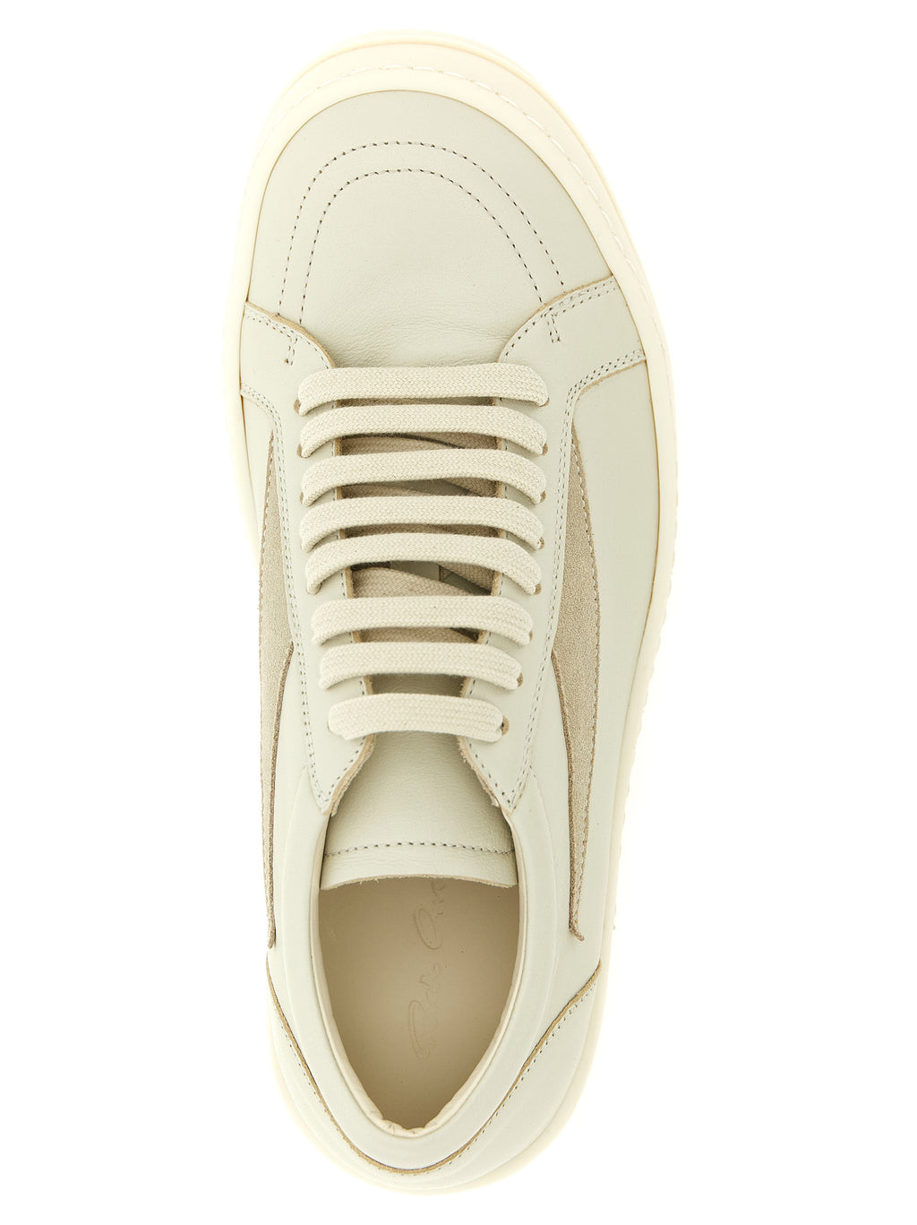 Beige Cowhide Low Top Sneakers