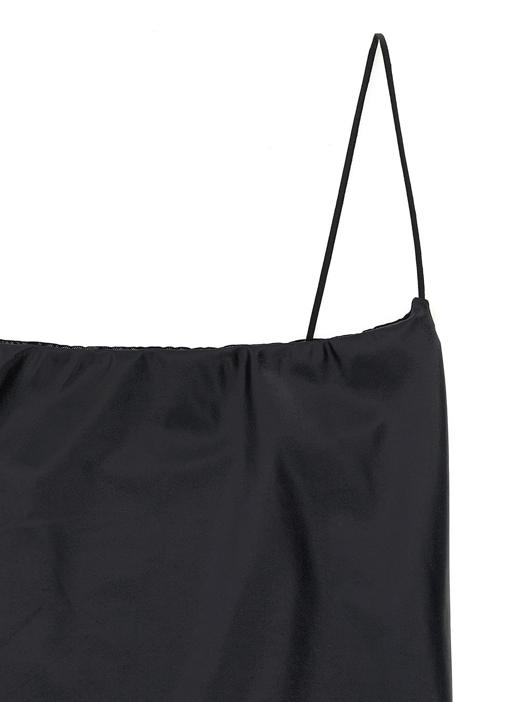 Black Polyester One-Piece Swimsuit