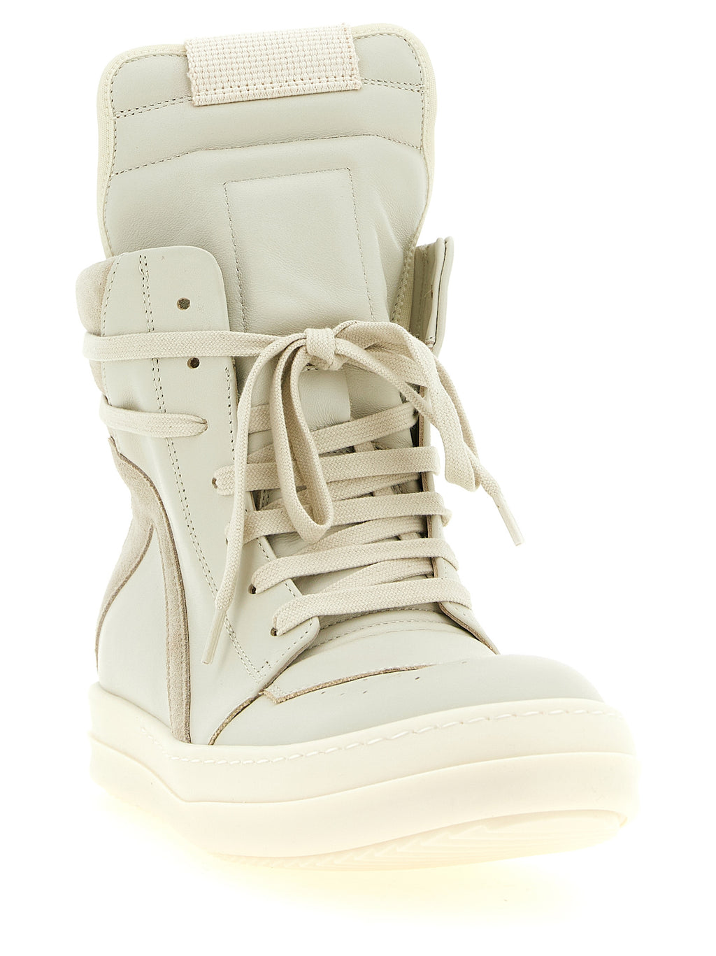 Beige Cowhide Athletic Sneakers