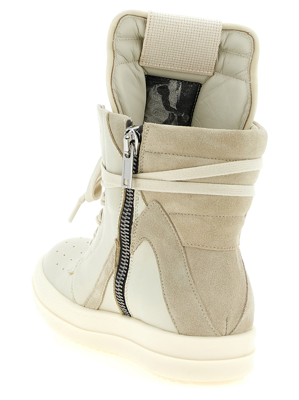 Beige Cowhide Athletic Sneakers