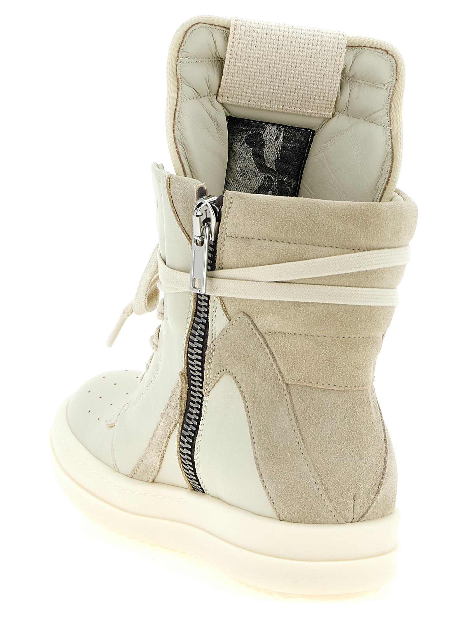 Beige Cowhide Athletic Sneakers