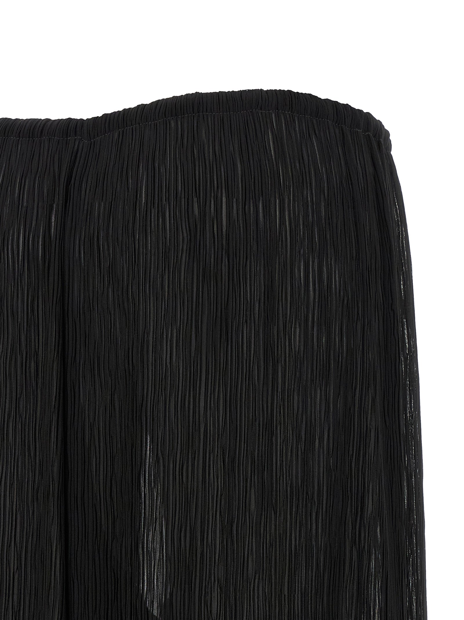 Black Polyester Casual Pants