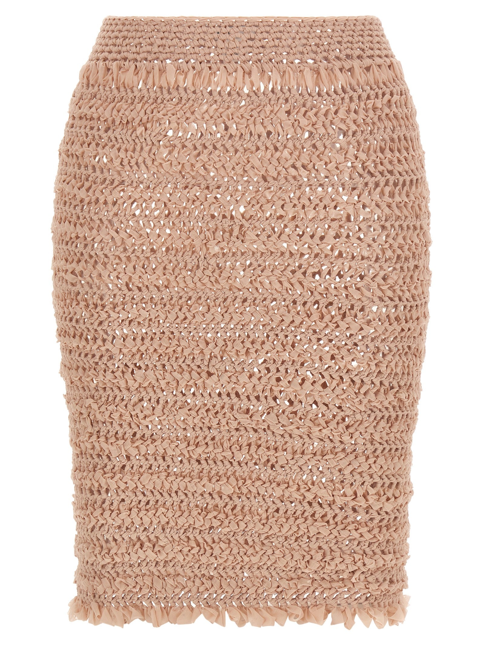 Multicolor Polyester Midi Skirt