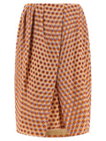 Multicolor Silk Midi Skirt