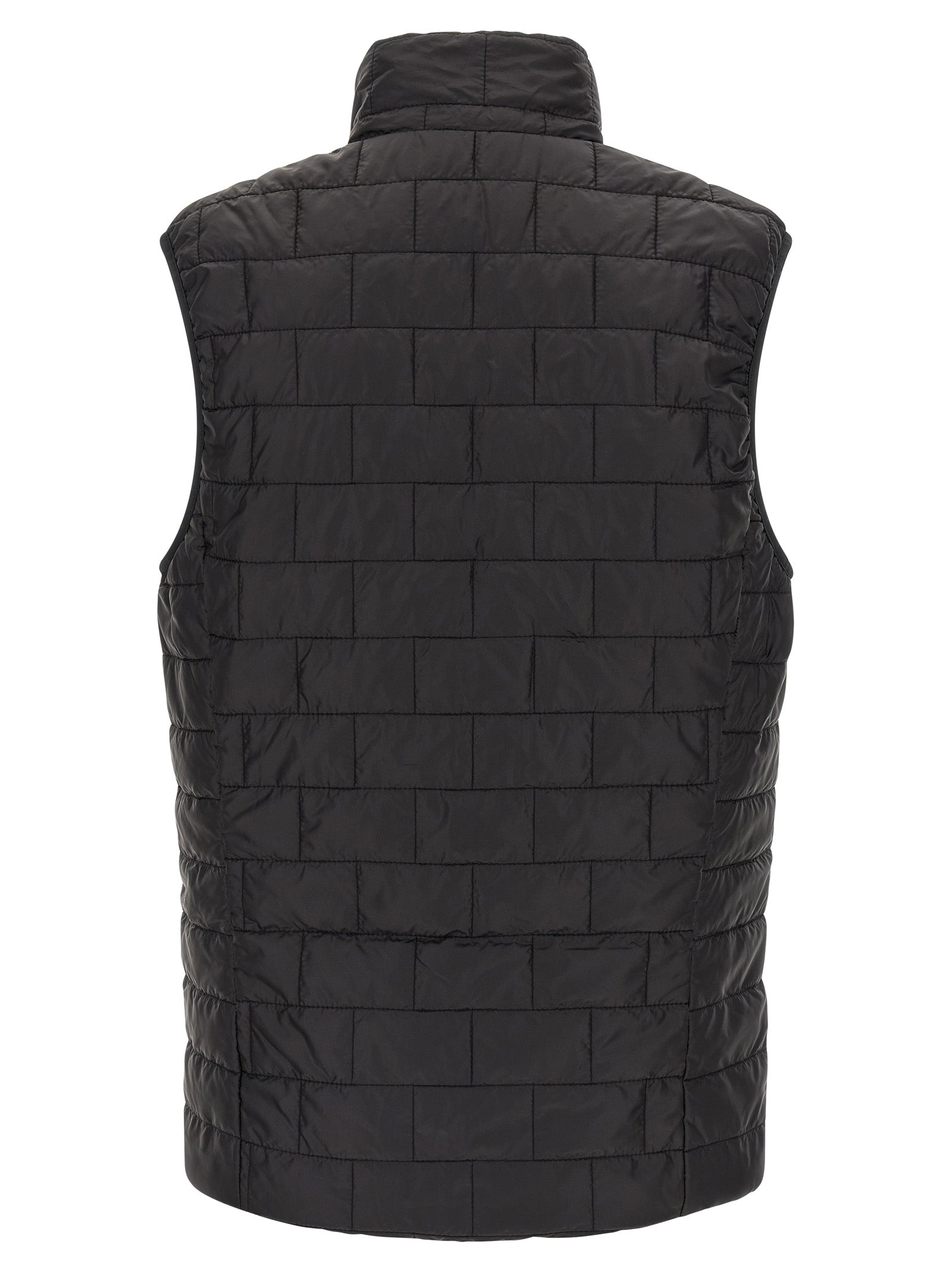 Black Polyester Sleeveless Jacket