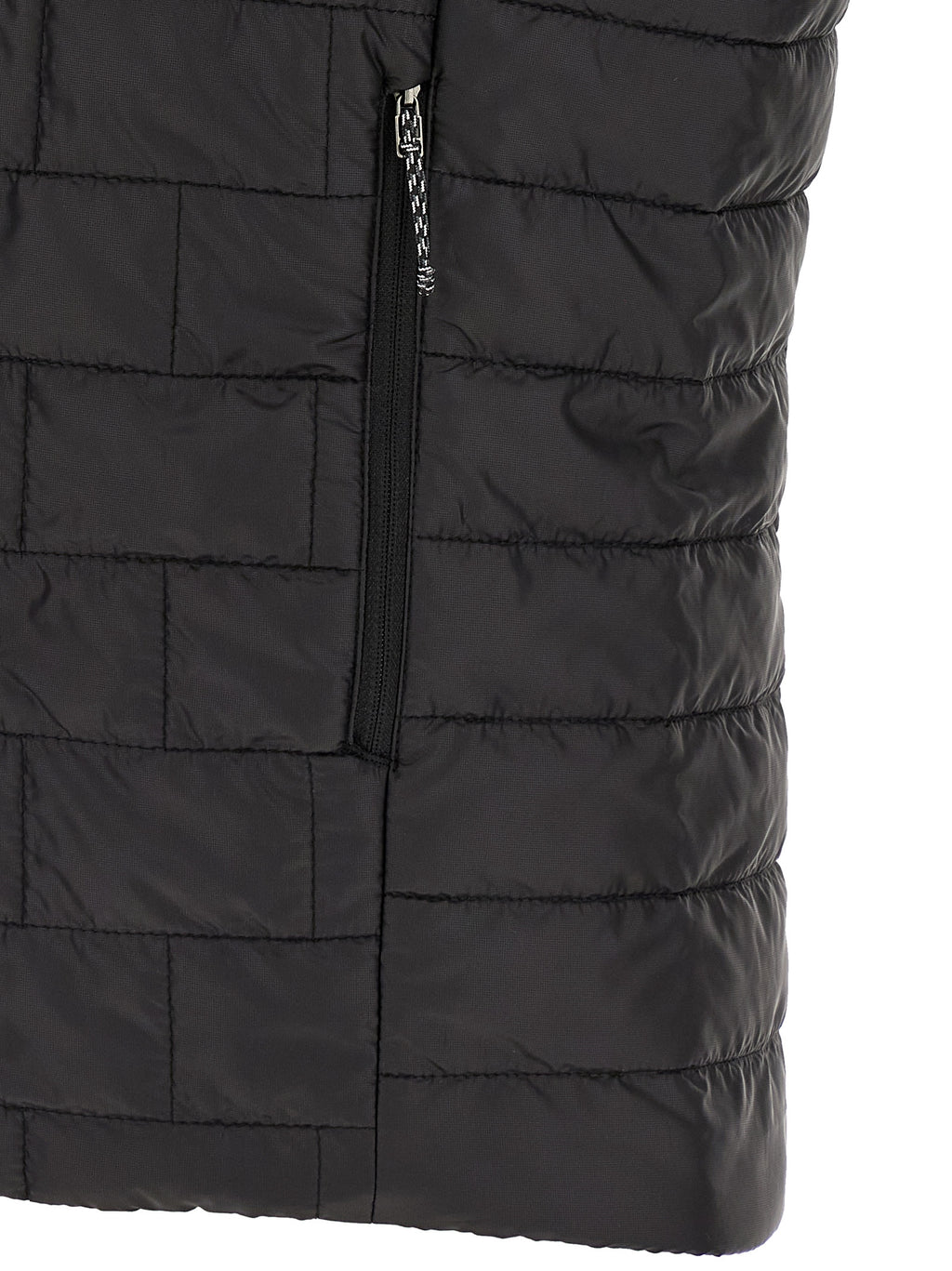 Black Polyester Sleeveless Jacket