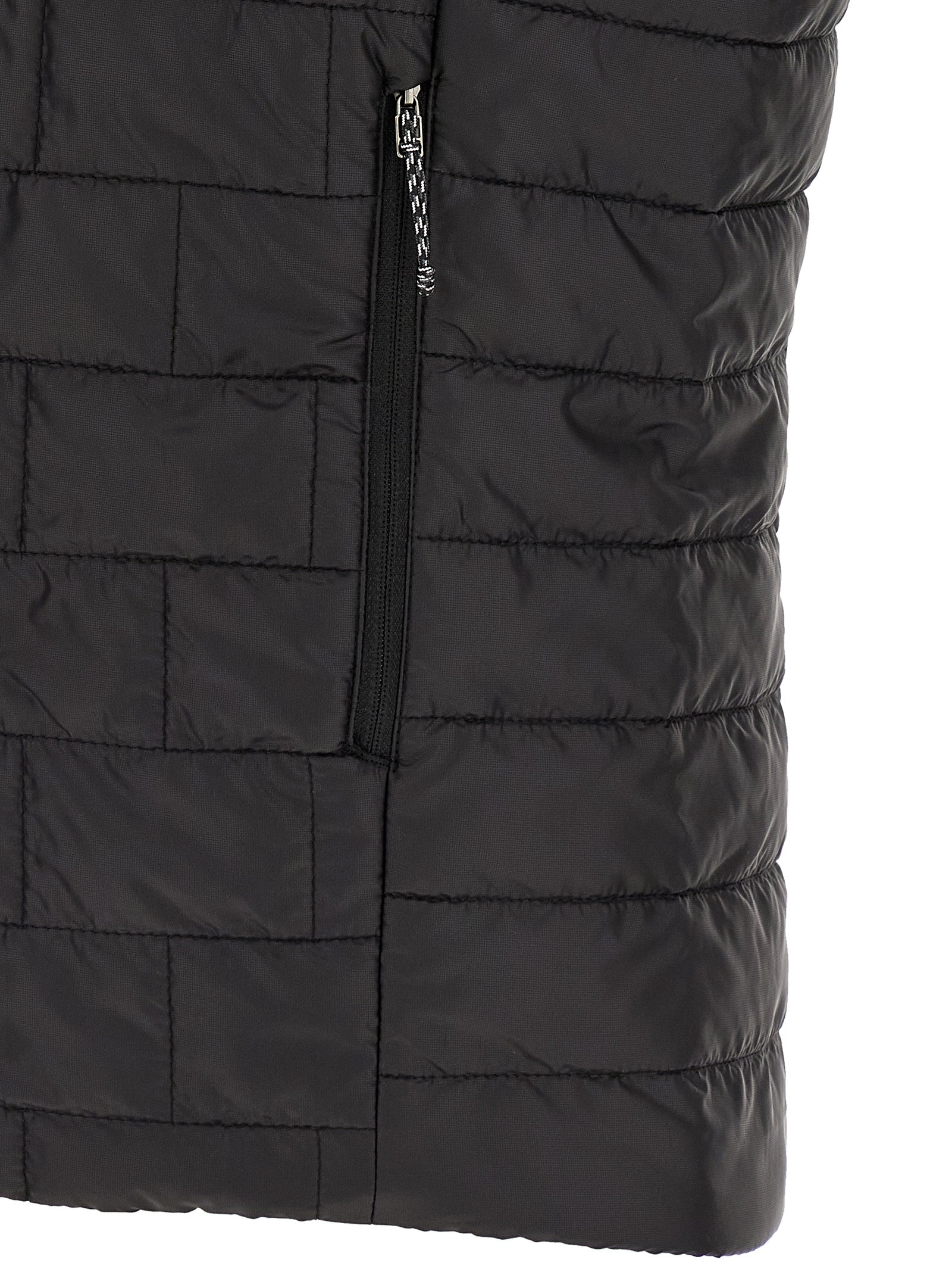 Black Polyester Sleeveless Jacket
